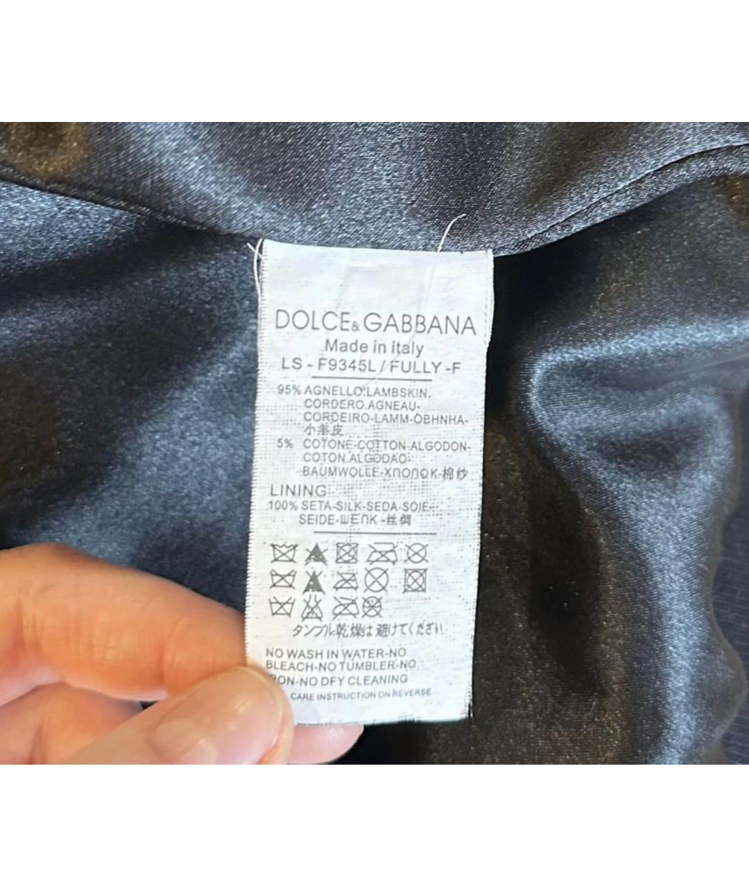 DOLCE&GABBANA Черная кожаная куртка, фото 8