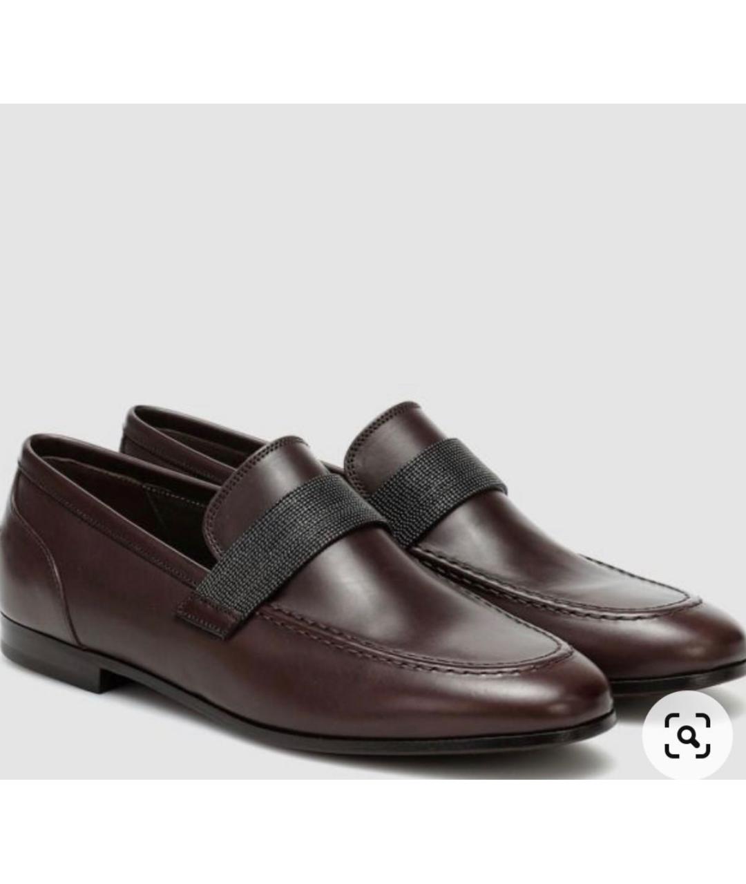 BRUNELLO CUCINELLI Коричневые кожаные лоферы, фото 5