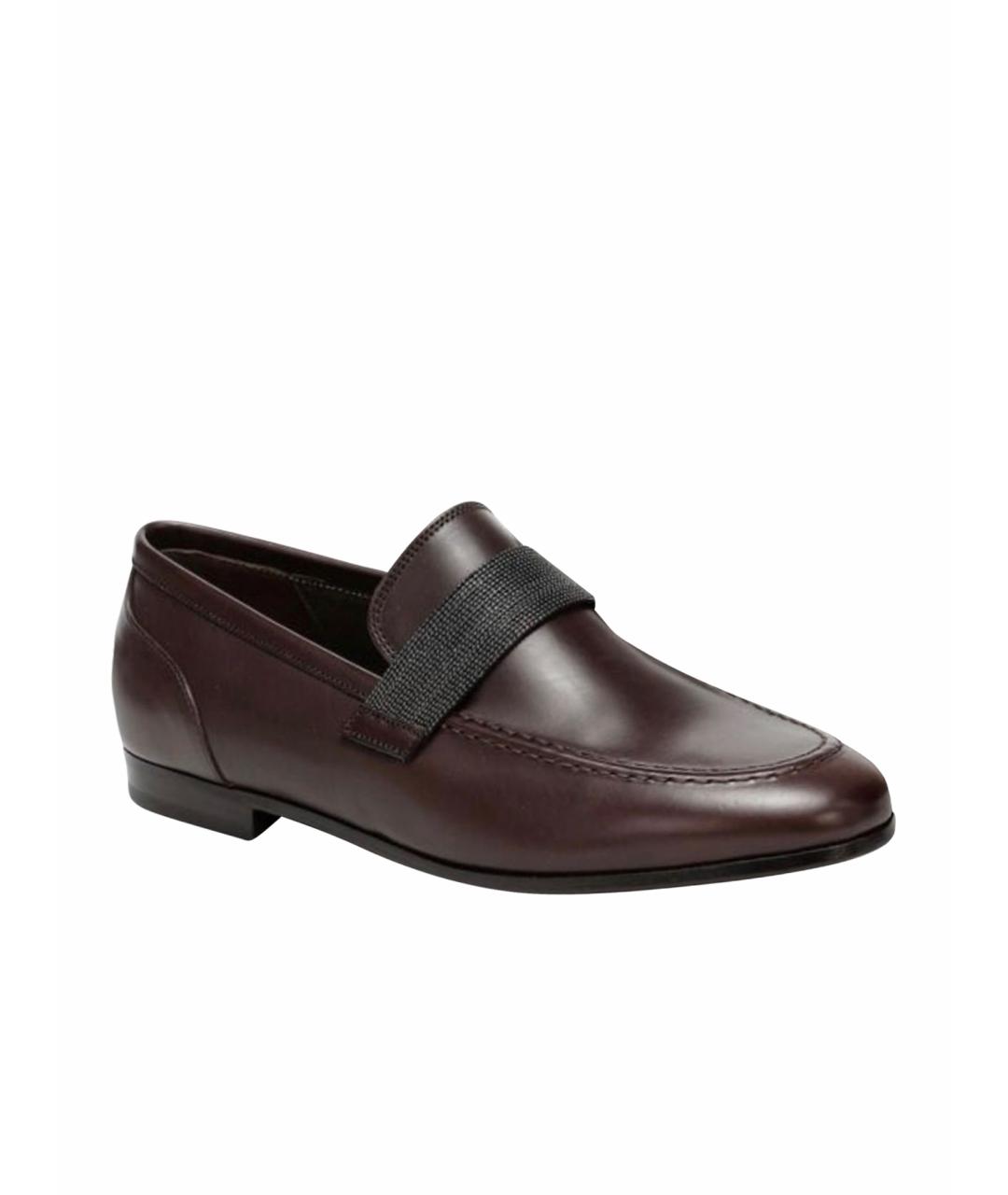 BRUNELLO CUCINELLI Коричневые кожаные лоферы, фото 1