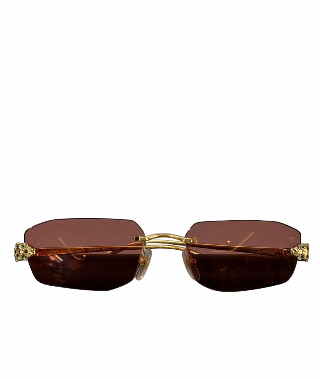 CARTIER Золотые металлические солнцезащитные очки, фото 1