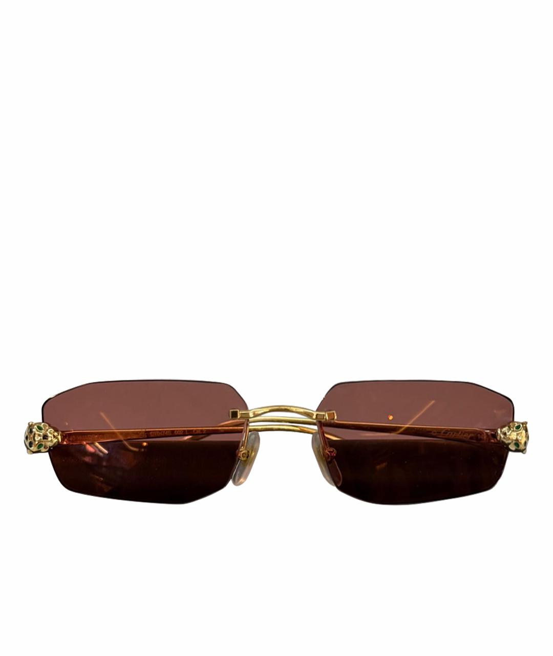 CARTIER Золотые металлические солнцезащитные очки, фото 3