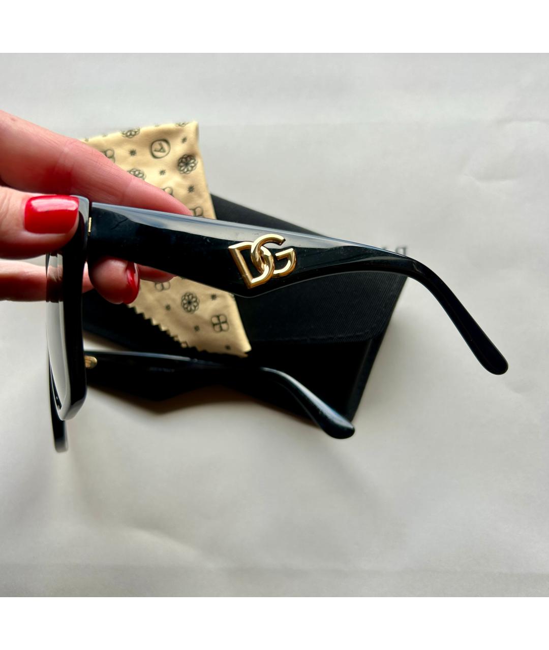 DOLCE&GABBANA Черные пластиковые солнцезащитные очки, фото 2