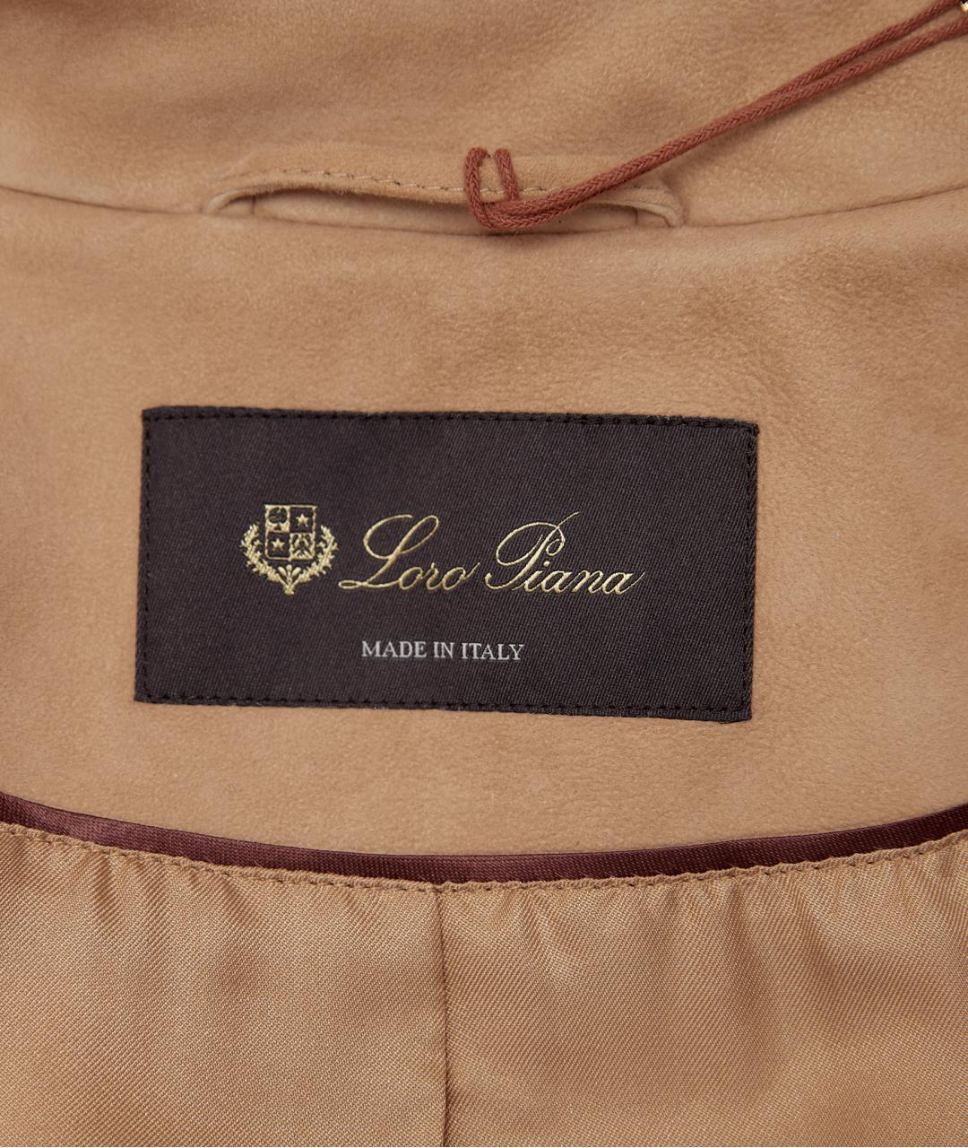 LORO PIANA Бежевое замшевое пальто, фото 3