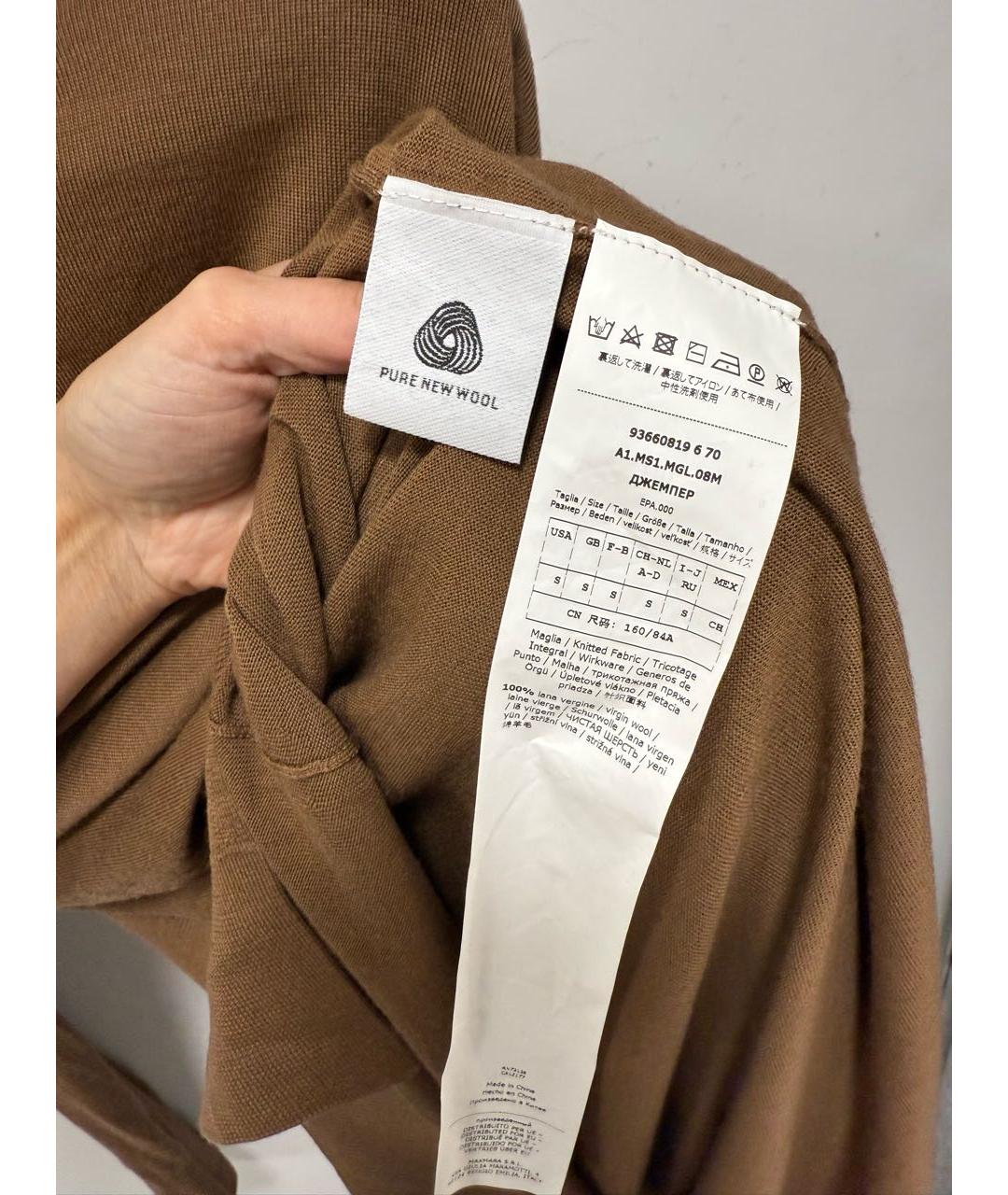 'S MAX MARA Коричневый шерстяной джемпер / свитер, фото 4