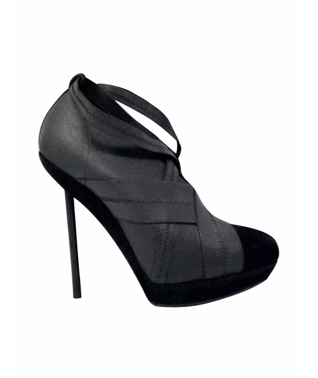 SAINT LAURENT Черные текстильные ботильоны, фото 1