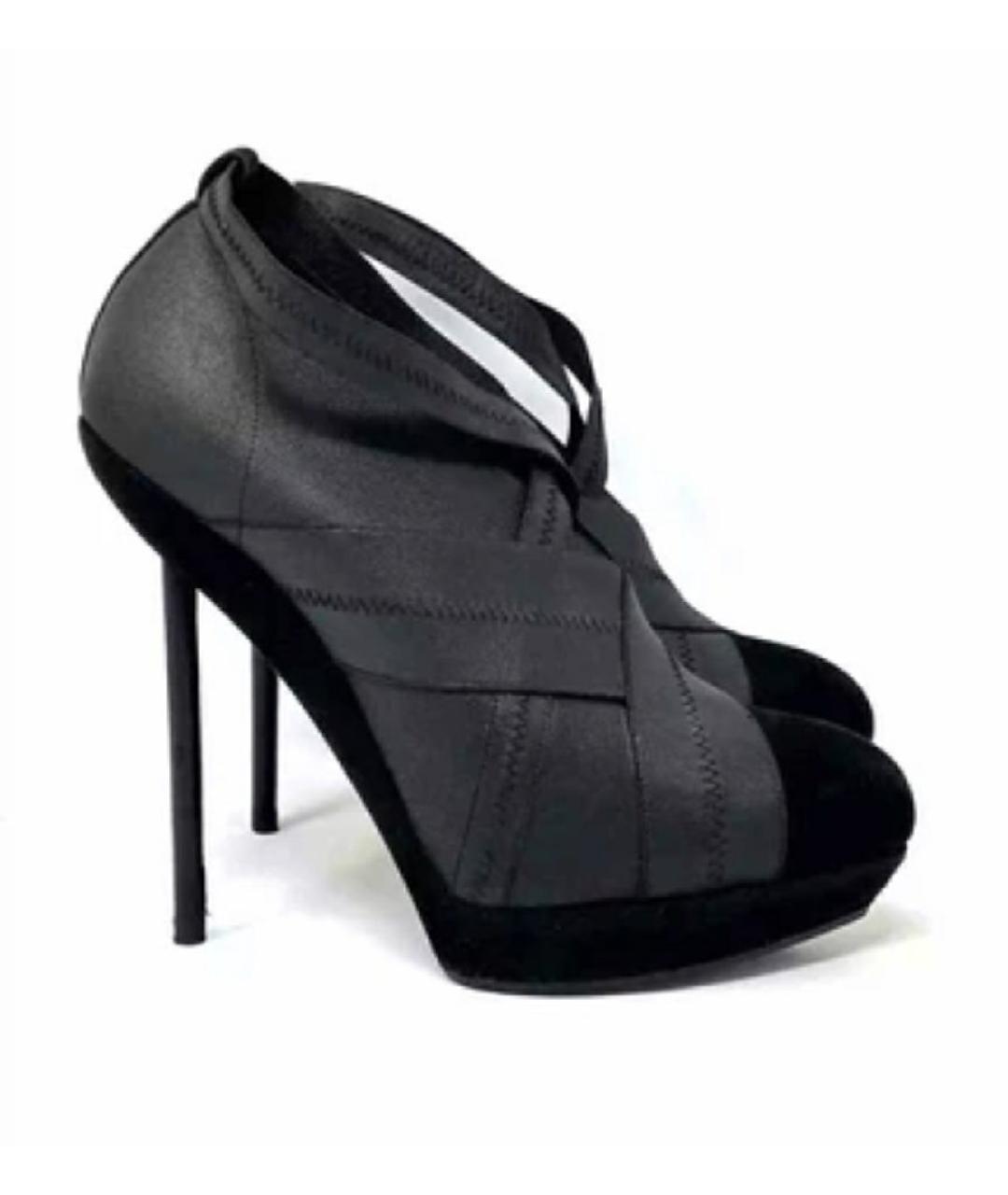SAINT LAURENT Черные текстильные ботильоны, фото 7