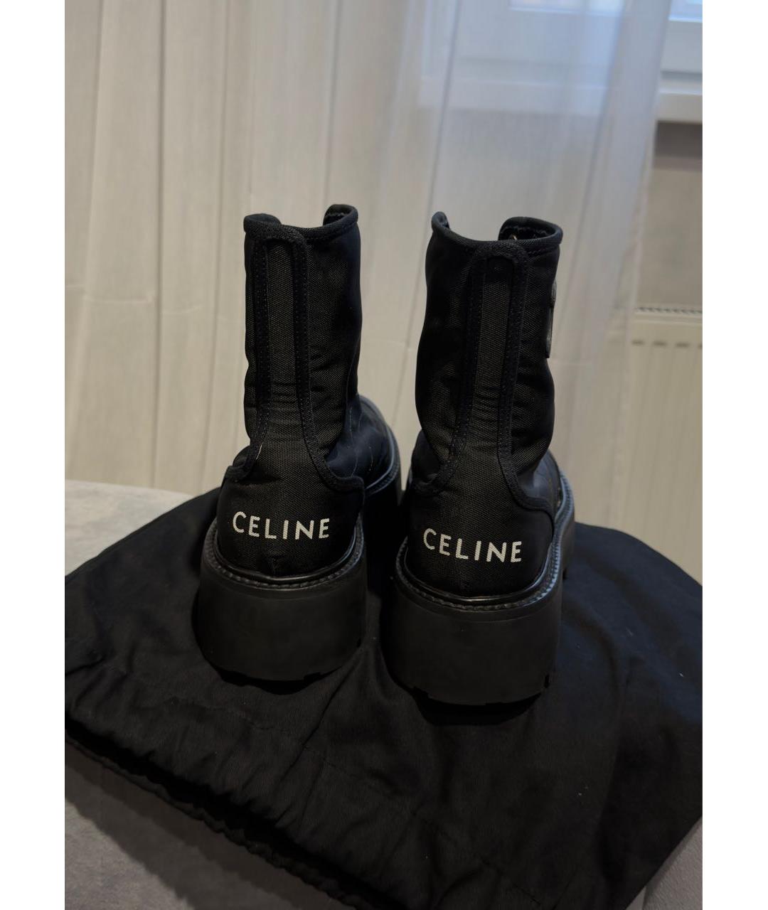 CELINE Черные текстильные ботинки, фото 4