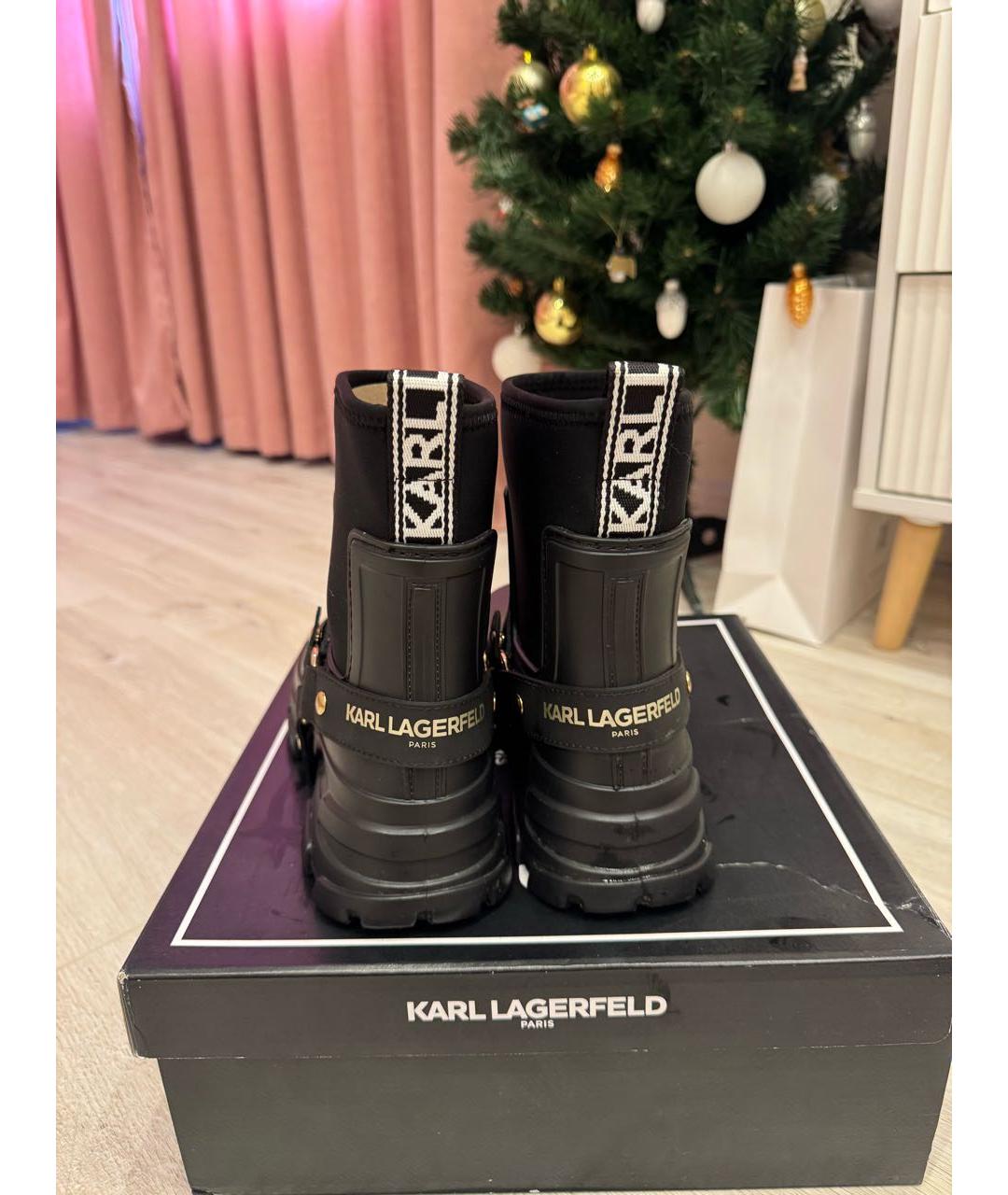 KARL LAGERFELD Черные резиновые полусапоги, фото 4