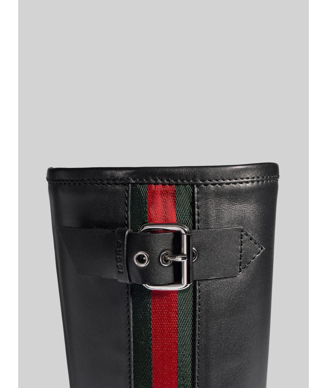 GUCCI Черные кожаные сапоги, фото 4
