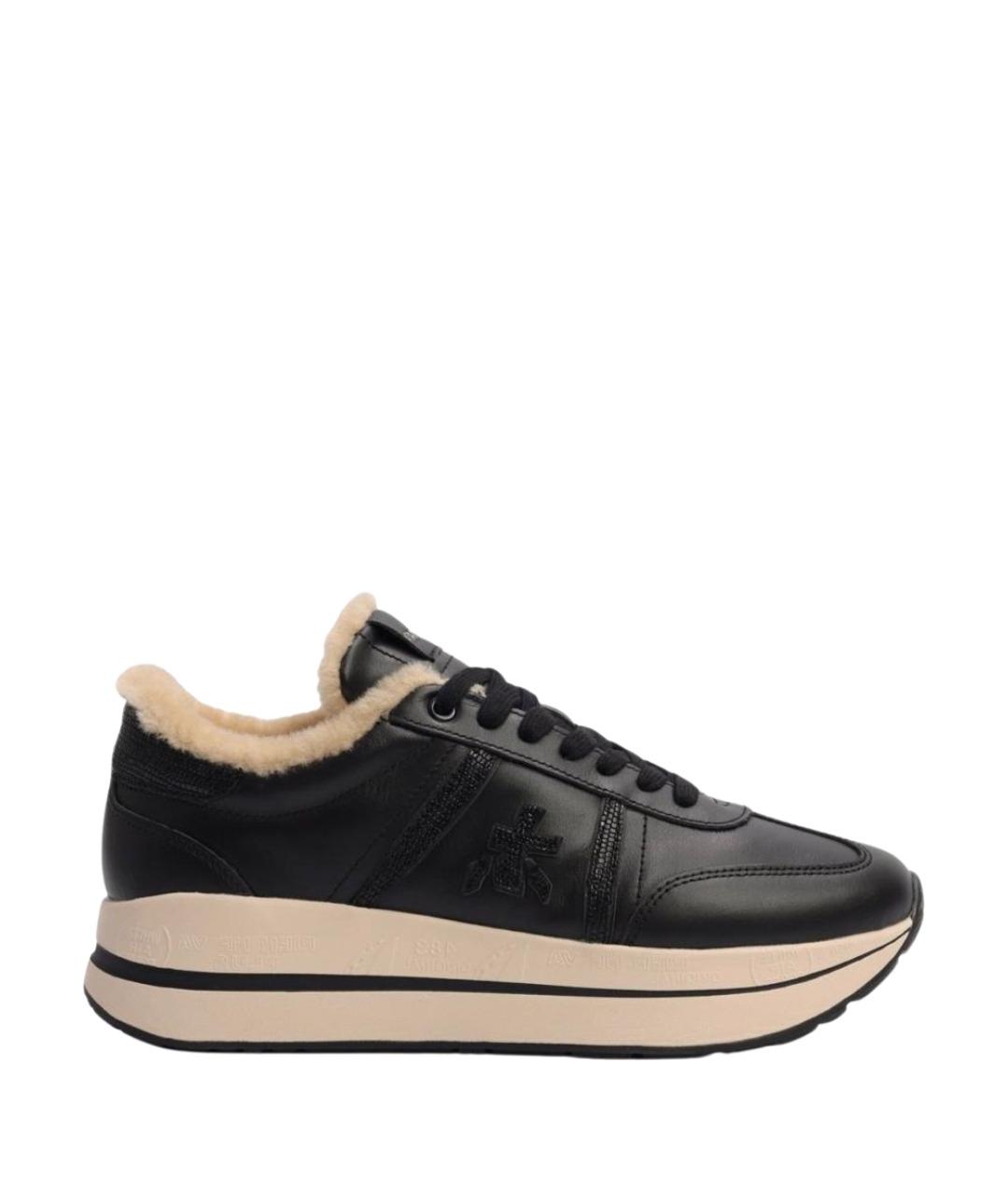 PREMIATA Черные кроссовки из кожи аллигатора, фото 1