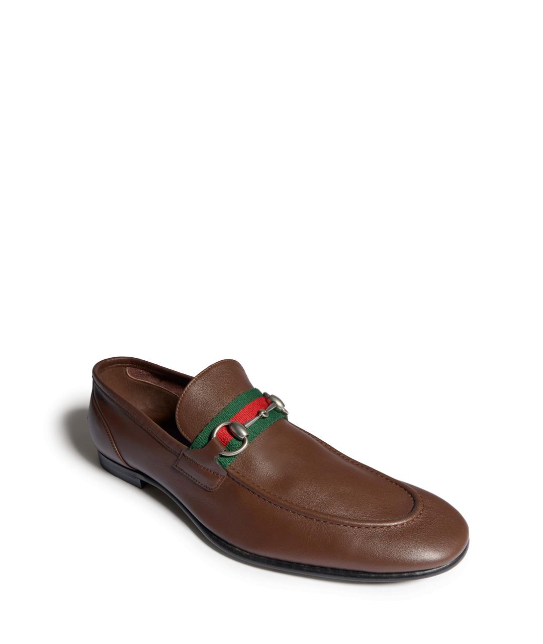 GUCCI Коричневые кожаные лоферы, фото 2