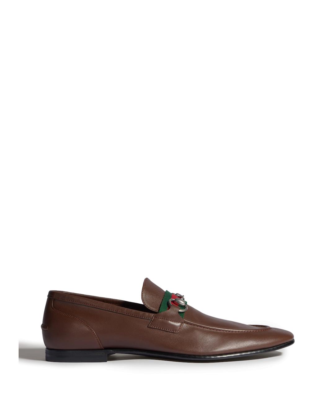 GUCCI Коричневые кожаные лоферы, фото 6