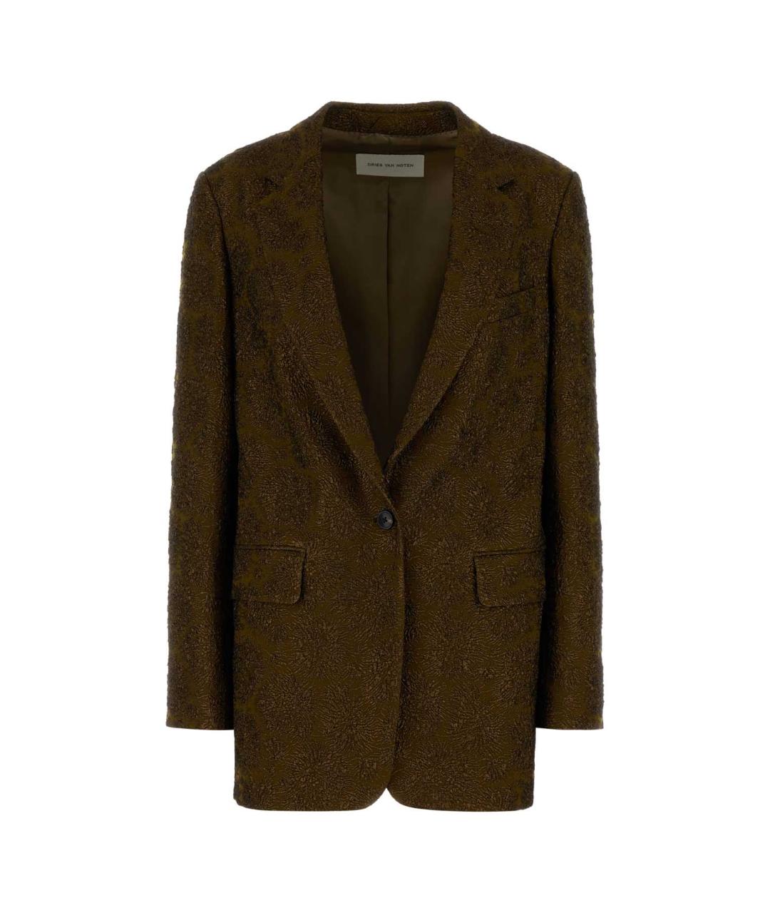 DRIES VAN NOTEN Хаки полиэстеровый жакет/пиджак, фото 1