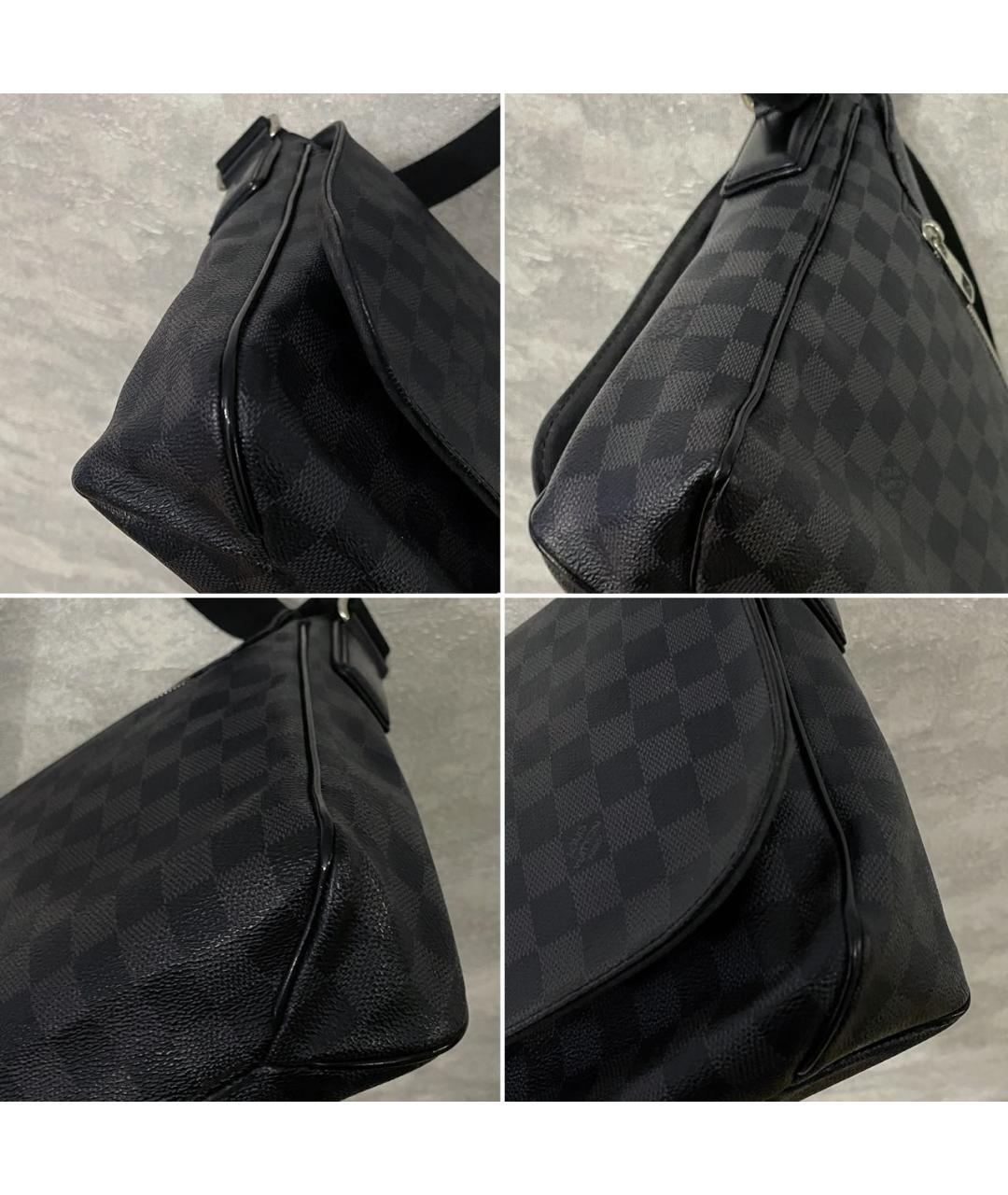 LOUIS VUITTON Черная сумка на плечо из канвы, фото 5