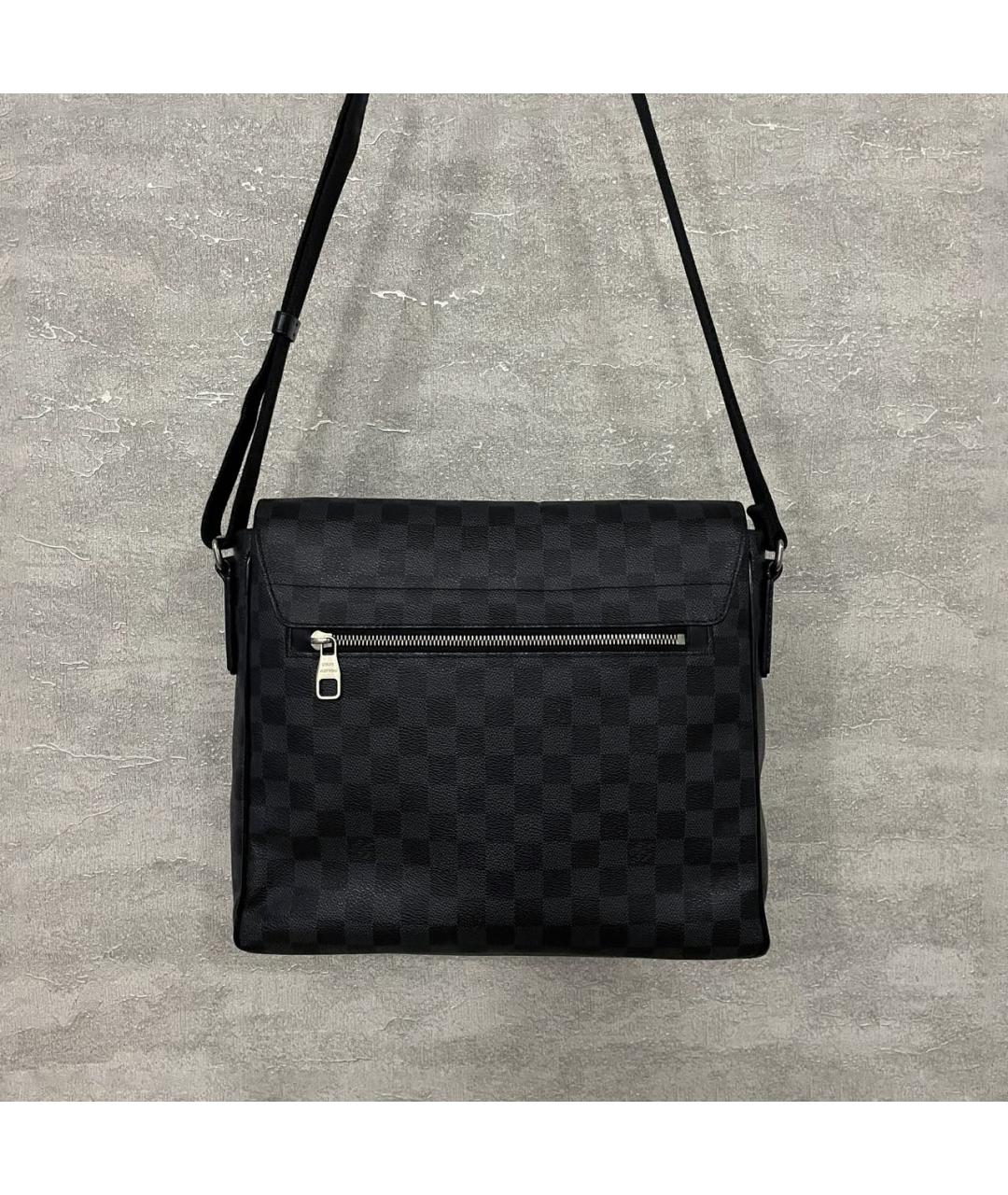 LOUIS VUITTON Черная сумка на плечо из канвы, фото 2