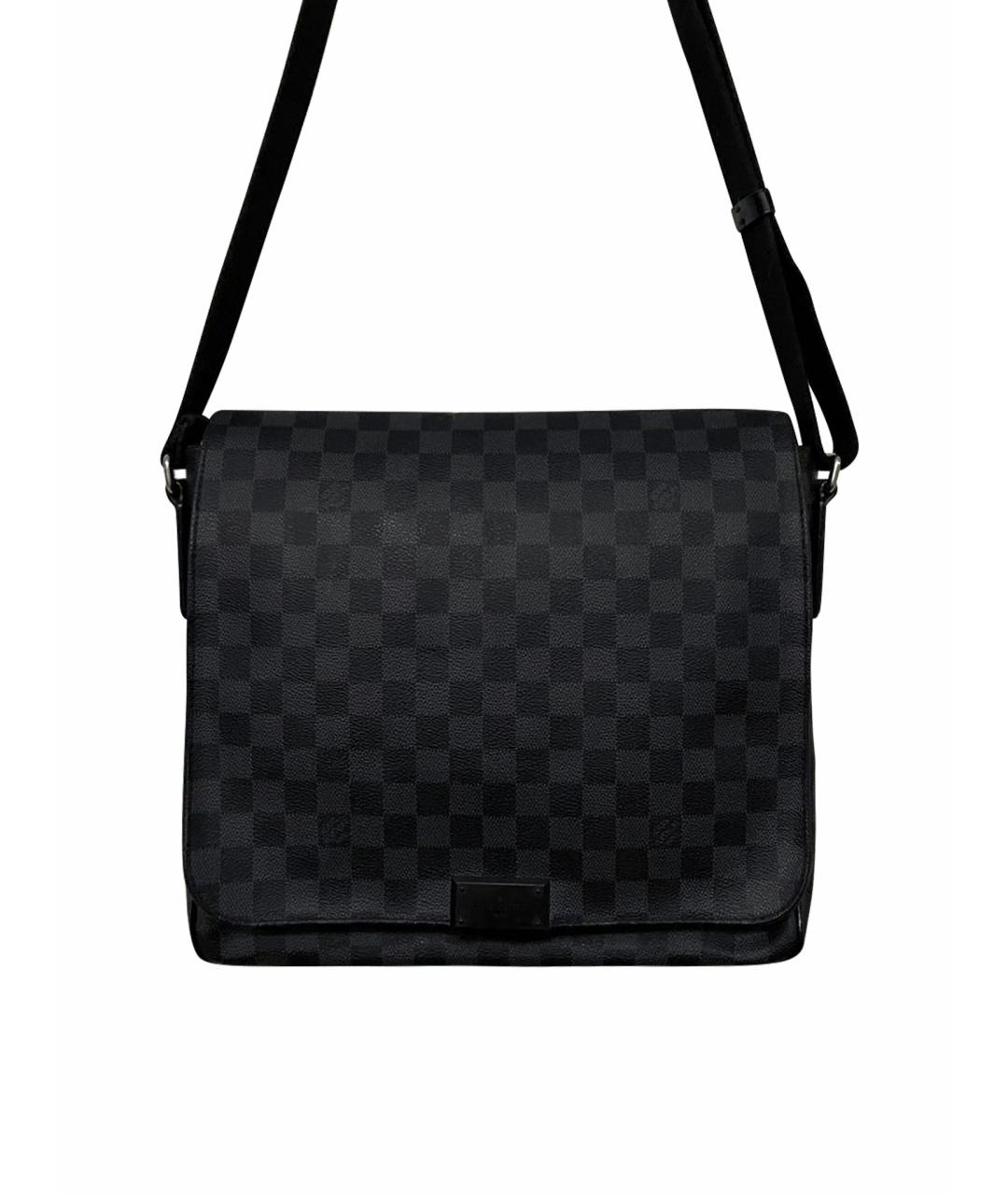 LOUIS VUITTON Черная сумка на плечо из канвы, фото 1