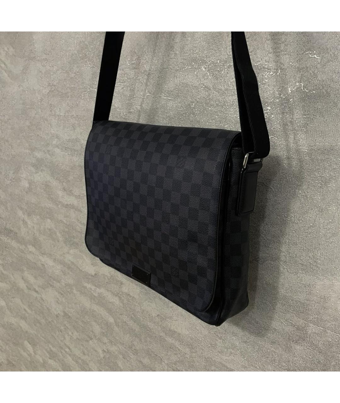 LOUIS VUITTON Черная сумка на плечо из канвы, фото 3