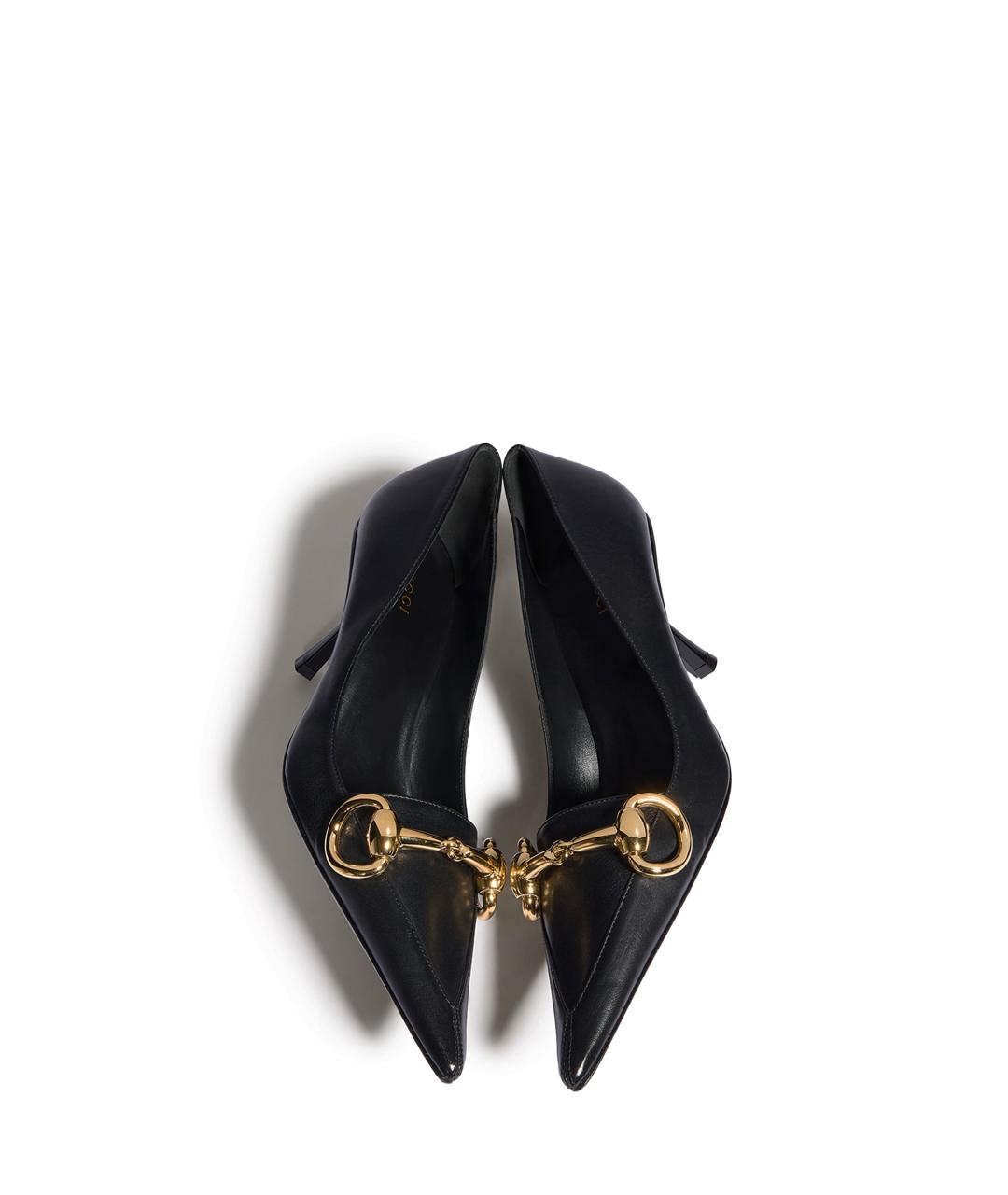 GUCCI Черные кожаные туфли, фото 4