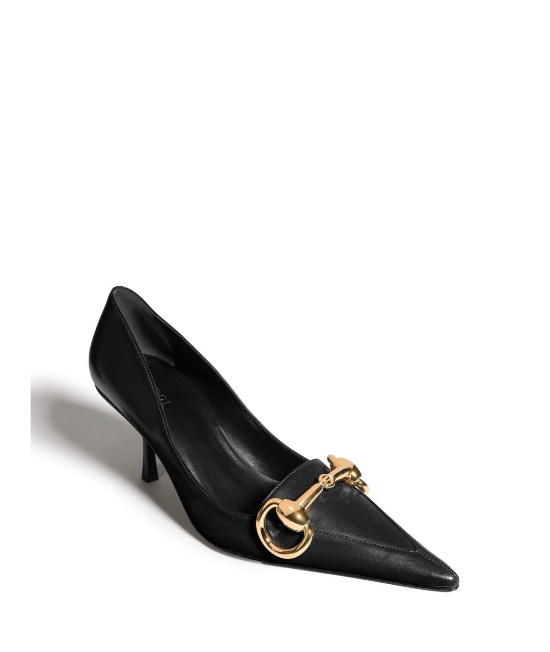 GUCCI Черные кожаные туфли, фото 3