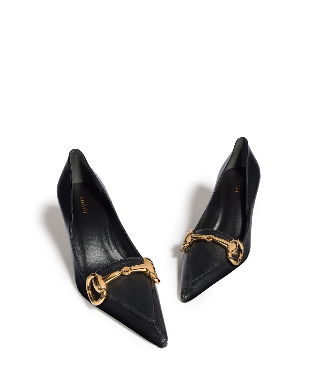 GUCCI Черные кожаные туфли, фото 2