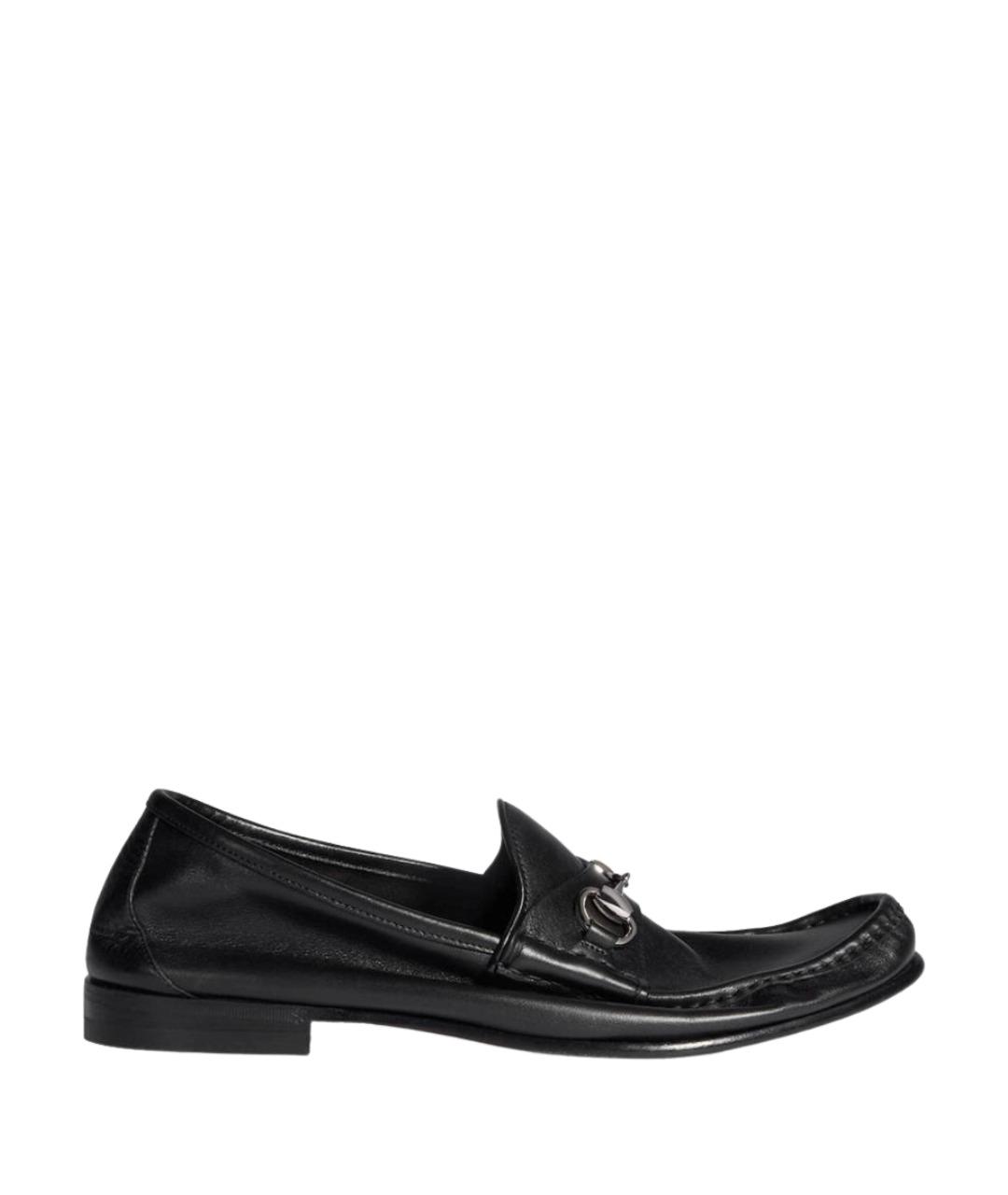 GUCCI Черные кожаные лоферы, фото 1
