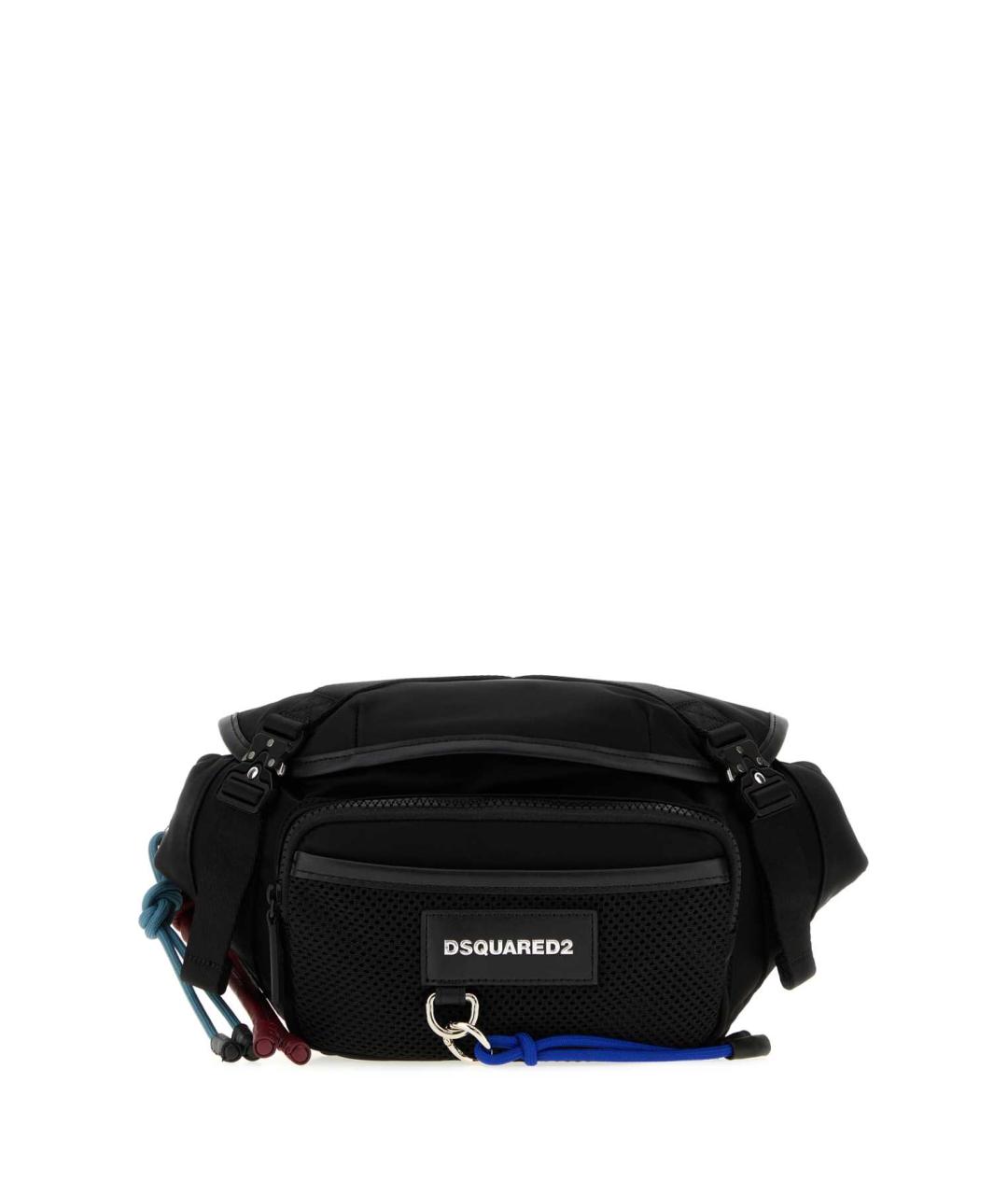 DSQUARED2 Черная синтетическая поясная сумка, фото 1
