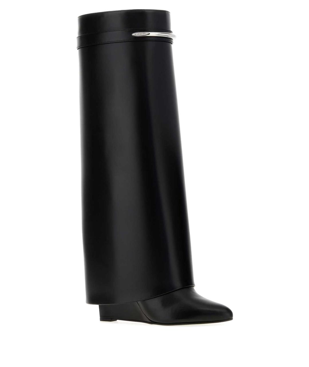 GIVENCHY Черные кожаные сапоги, фото 1