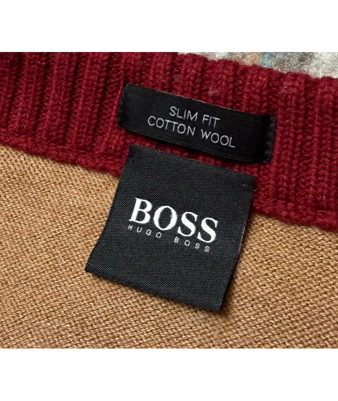 HUGO BOSS Бежевый шерстяной джемпер / свитер, фото 4