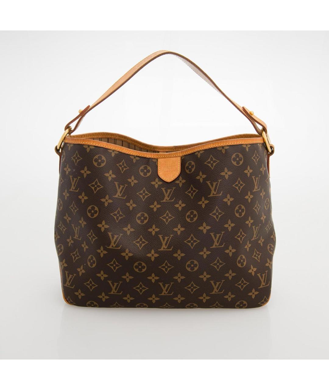 LOUIS VUITTON Коричневая кожаная сумка тоут, фото 9