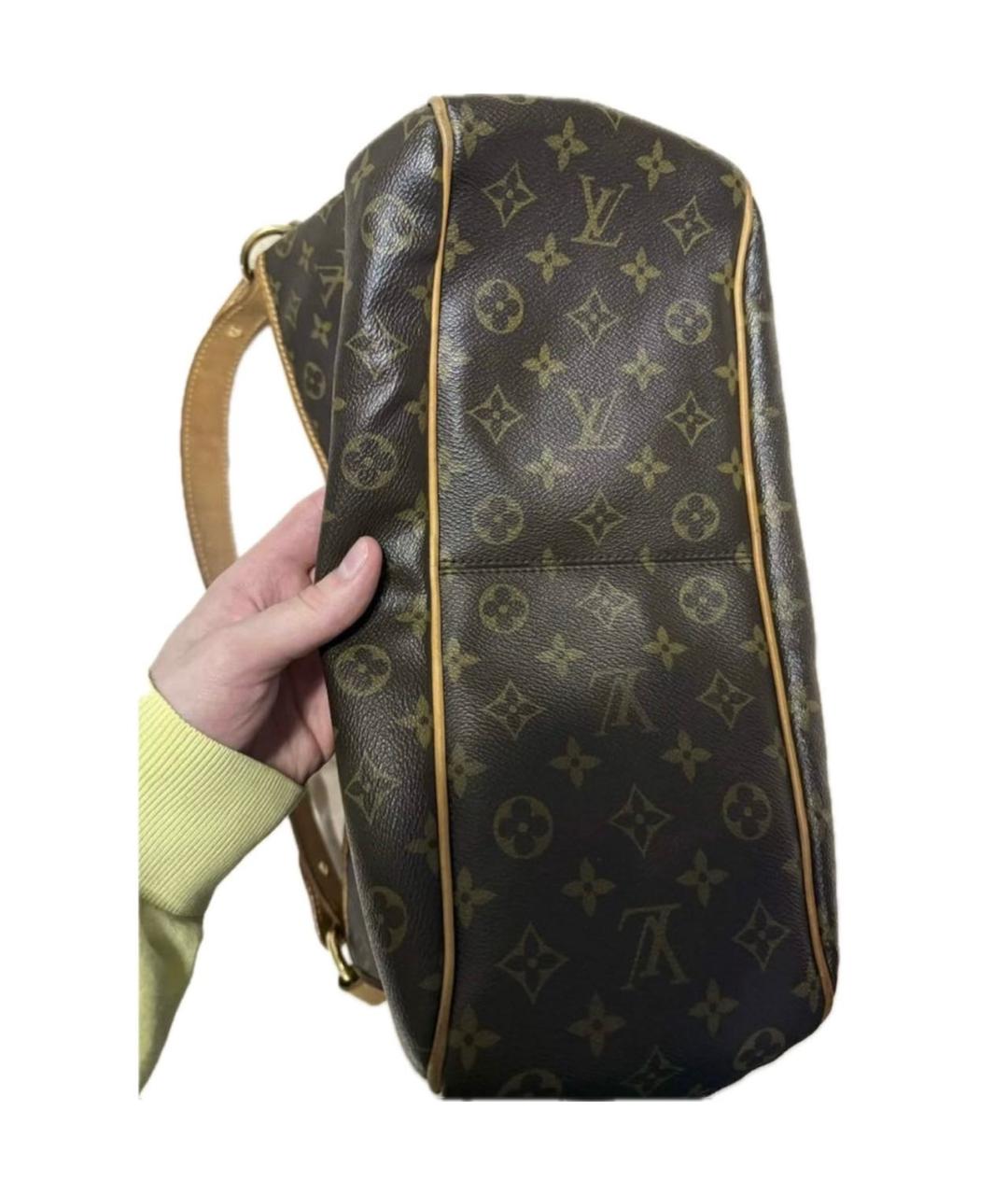 LOUIS VUITTON Коричневая кожаная сумка тоут, фото 4