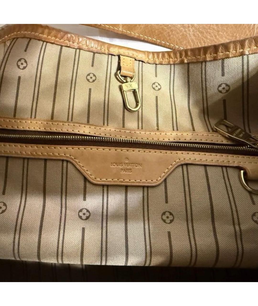 LOUIS VUITTON Коричневая кожаная сумка тоут, фото 6
