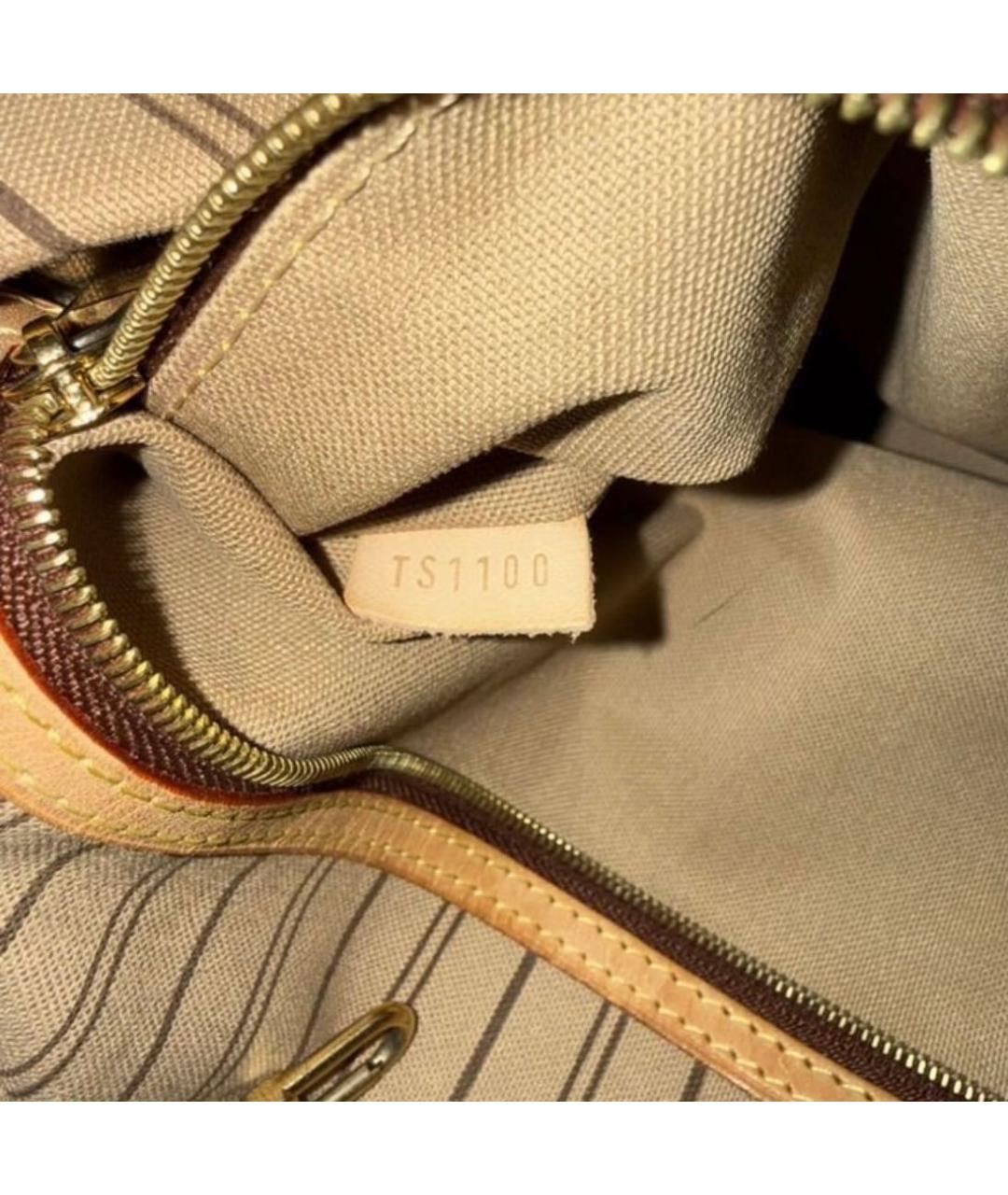 LOUIS VUITTON Коричневая кожаная сумка тоут, фото 7