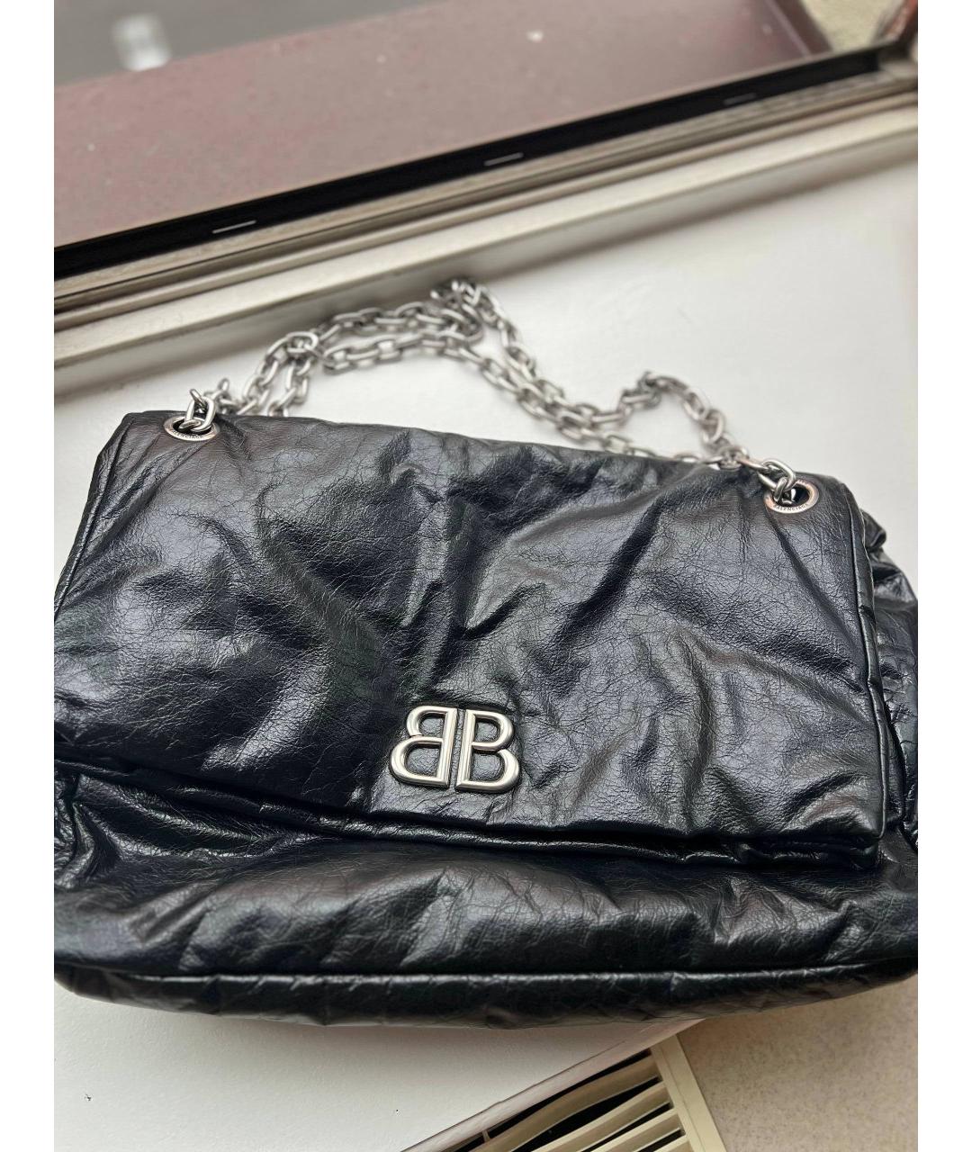 BALENCIAGA Черная кожаная сумка тоут, фото 8