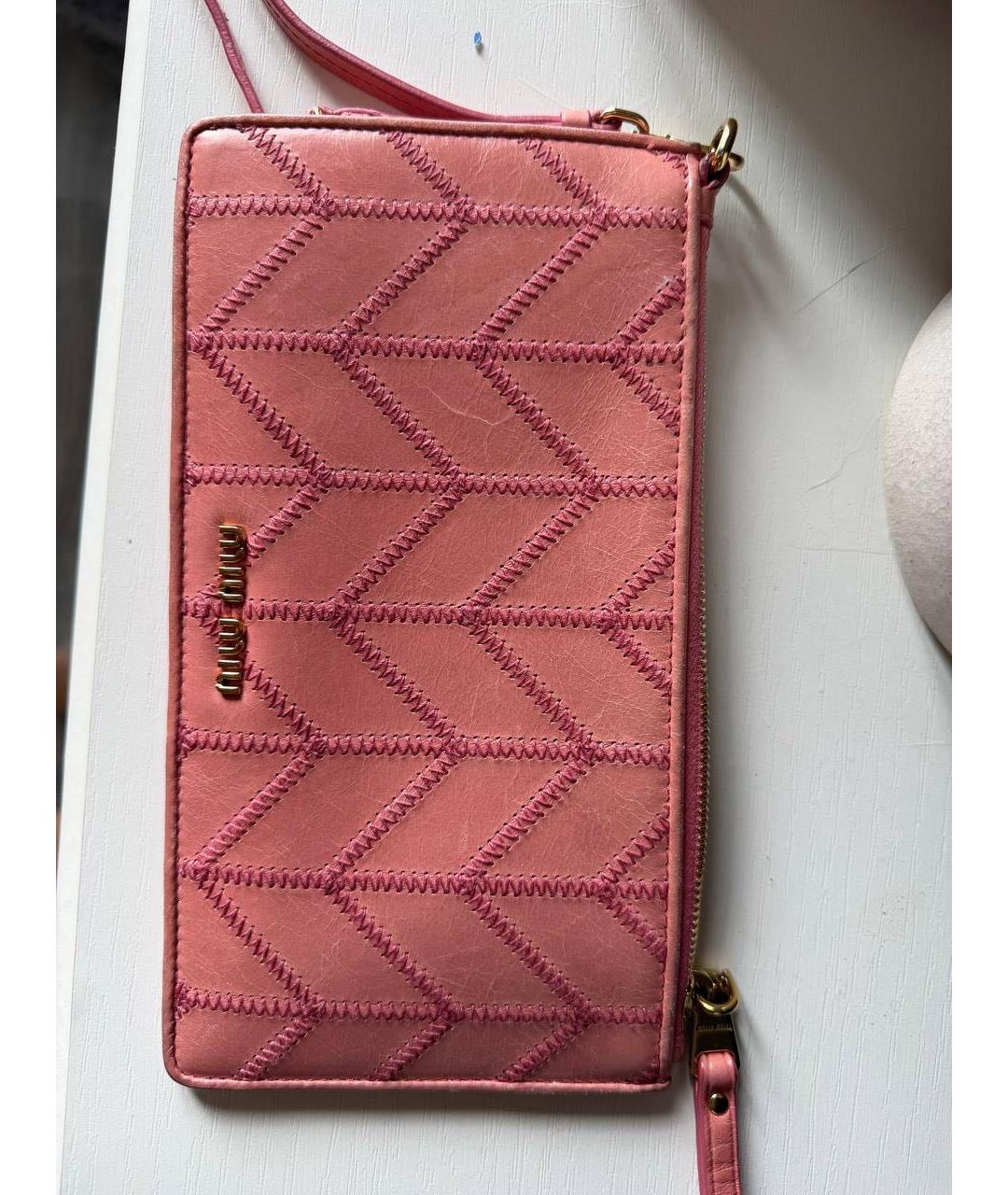 MIU MIU Коралловый кожаный кошелек, фото 6