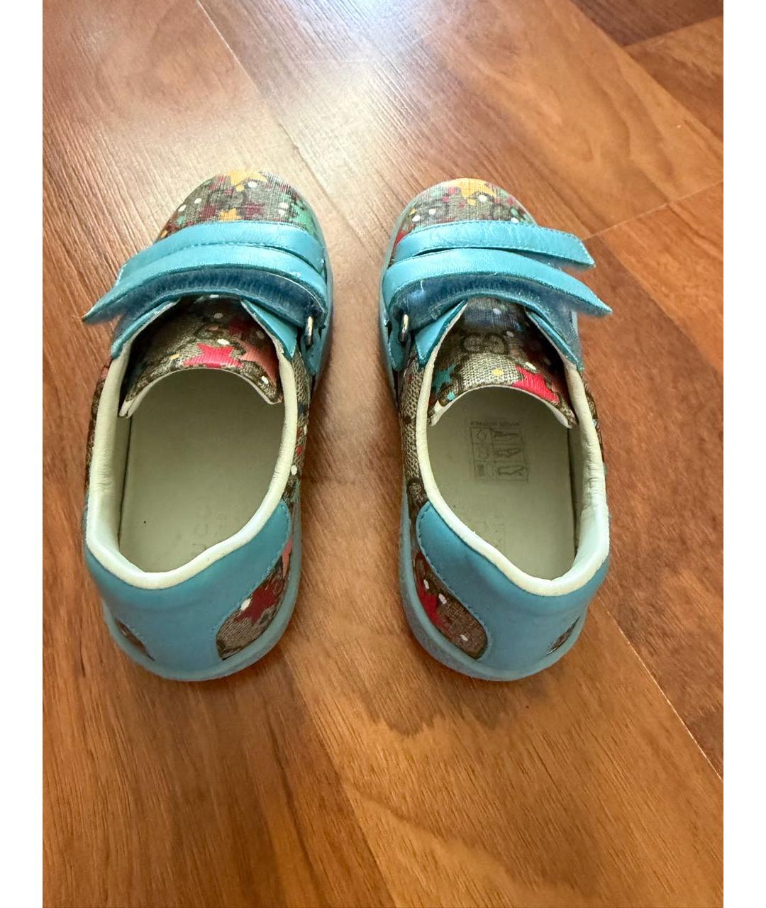 GUCCI KIDS Голубые кожаные кеды, фото 3