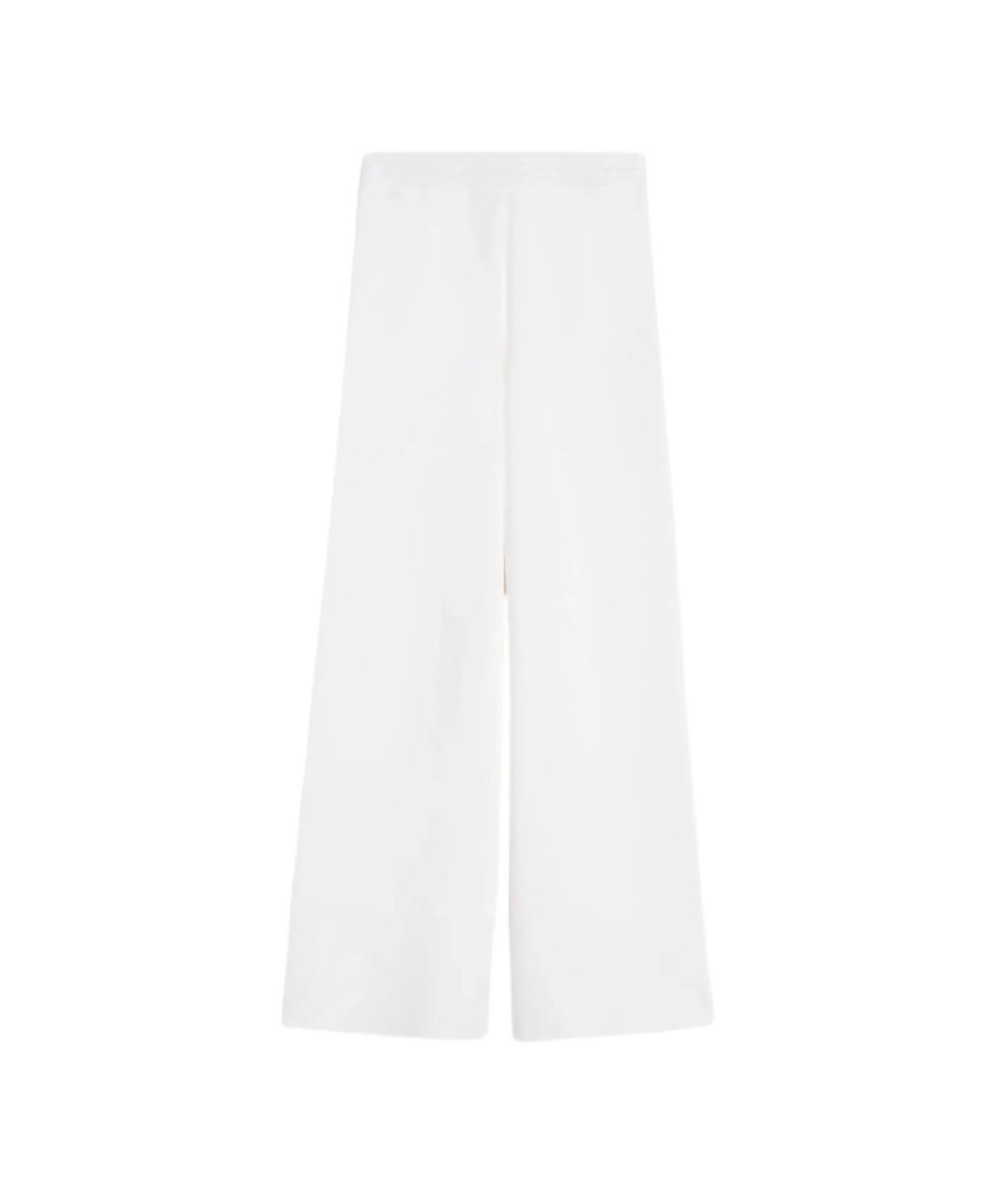 MAX MARA Белые вискозные прямые брюки, фото 1