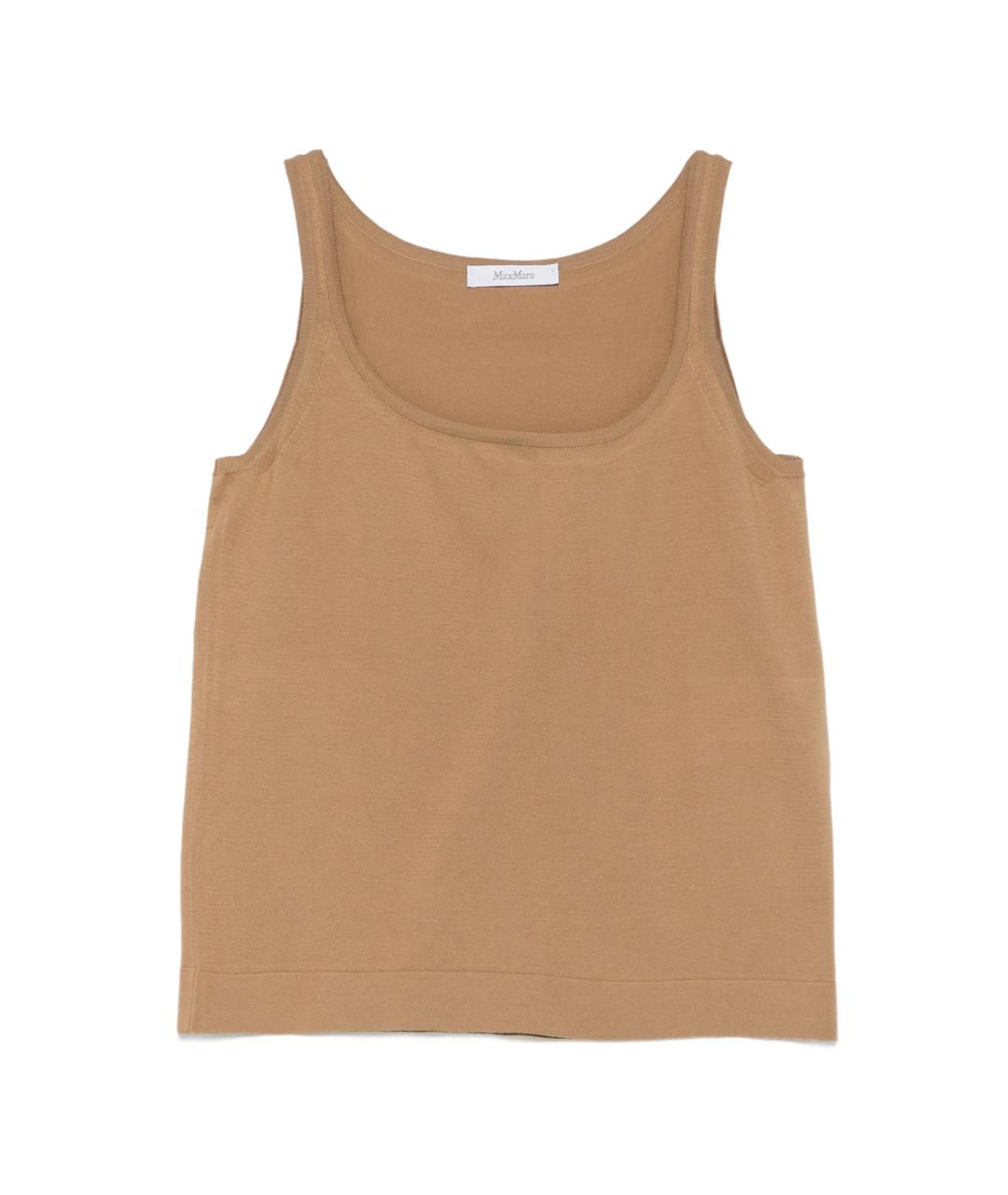 MAX MARA Бежевая хлопковая майка, фото 1