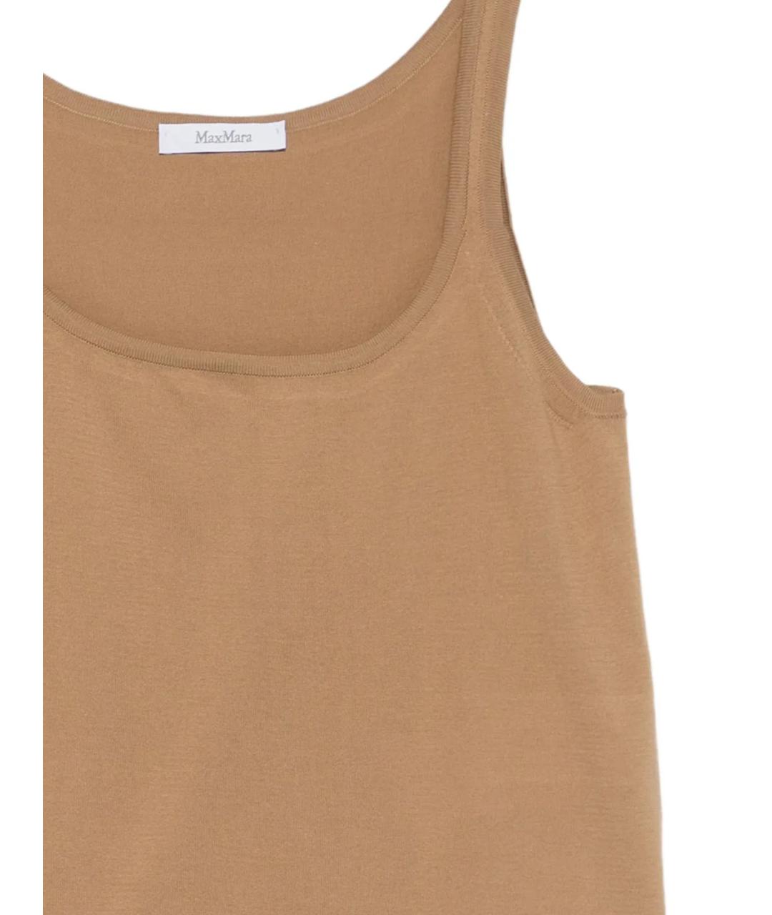 MAX MARA Бежевая хлопковая майка, фото 2