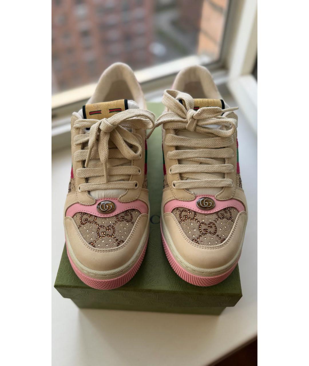 GUCCI Бежевые кеды, фото 2