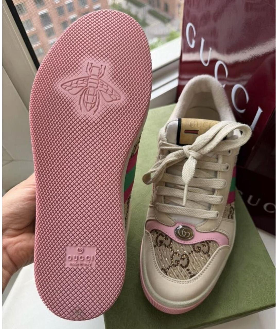GUCCI Бежевые кеды, фото 5