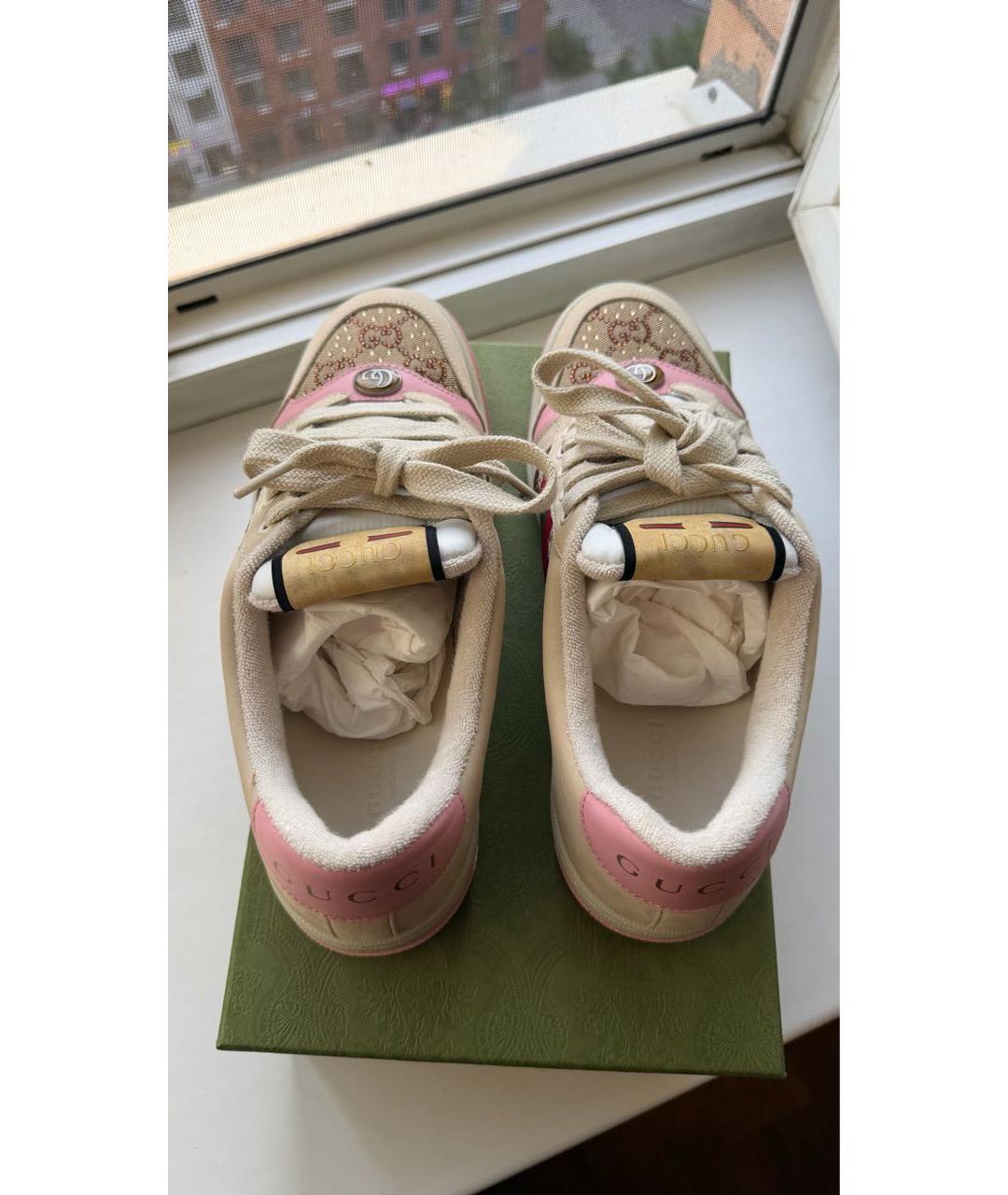 GUCCI Бежевые кеды, фото 3