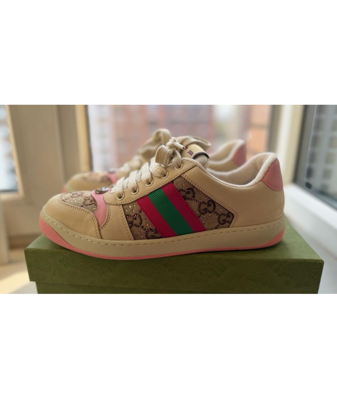 GUCCI Бежевые кеды, фото 7