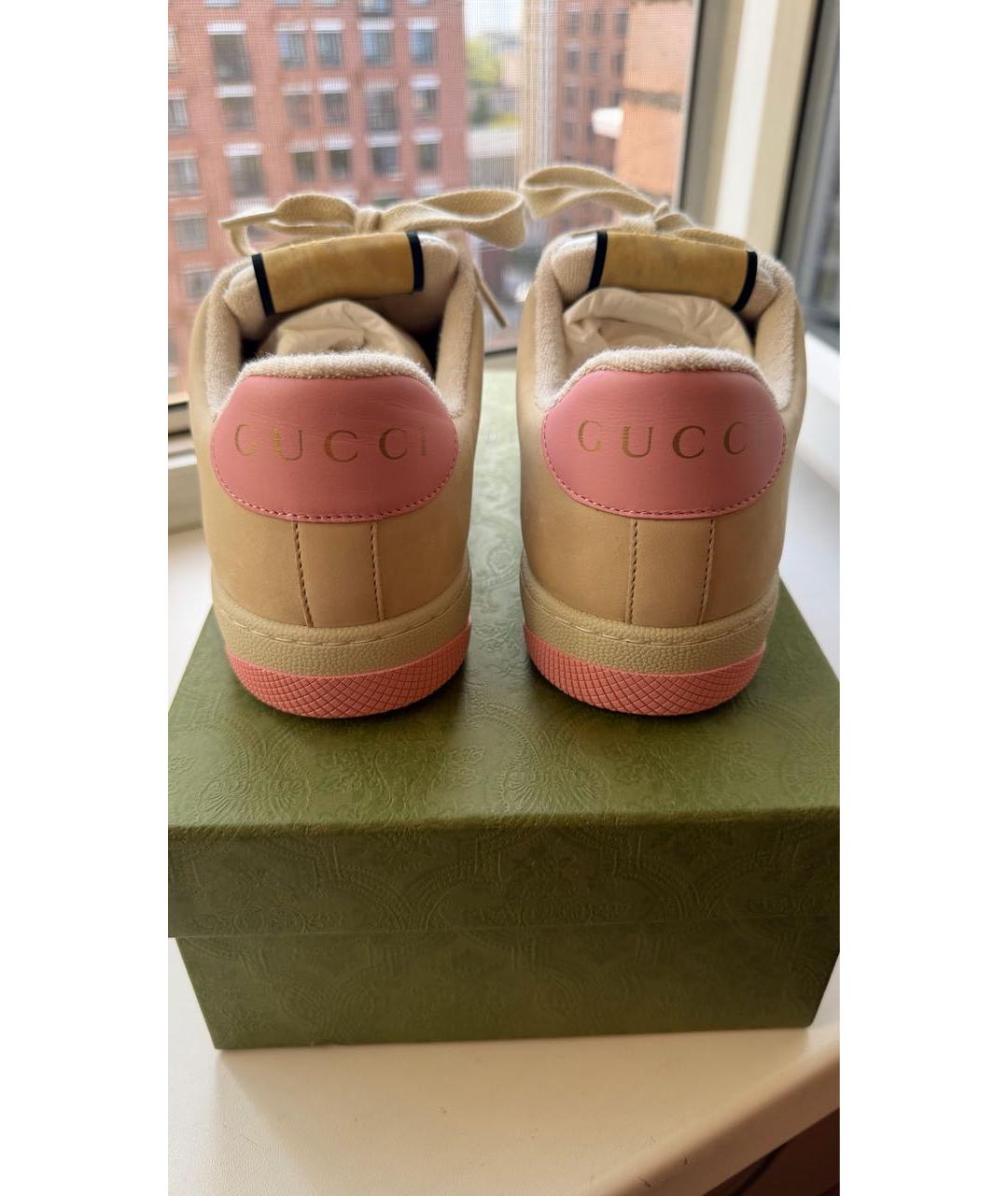 GUCCI Бежевые кеды, фото 4