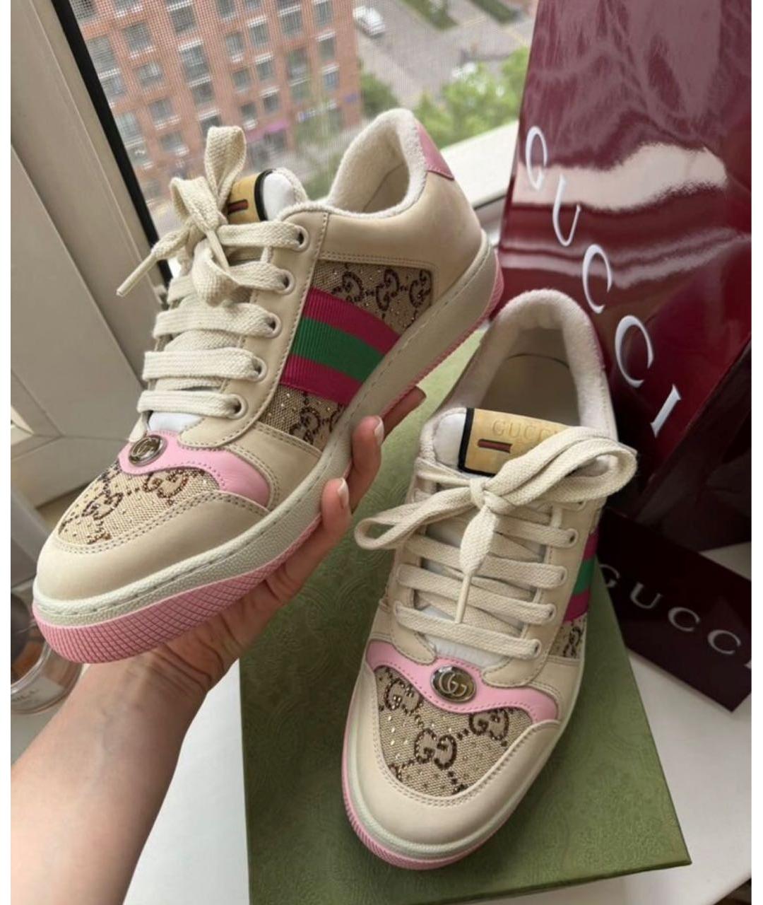GUCCI Бежевые кеды, фото 6