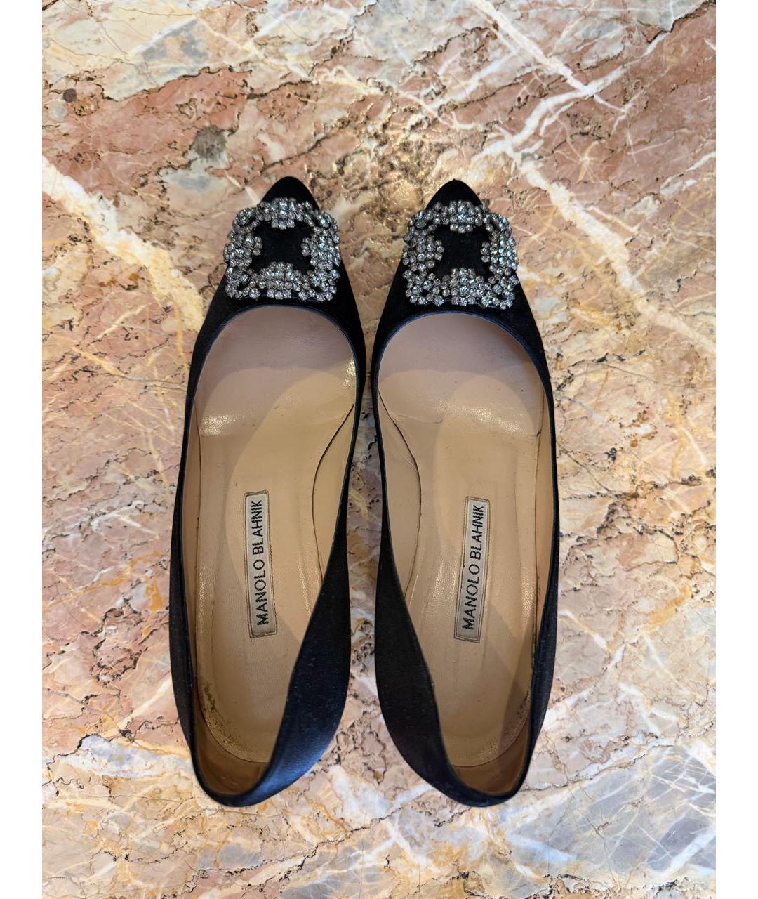 MANOLO BLAHNIK Черные текстильные туфли, фото 3