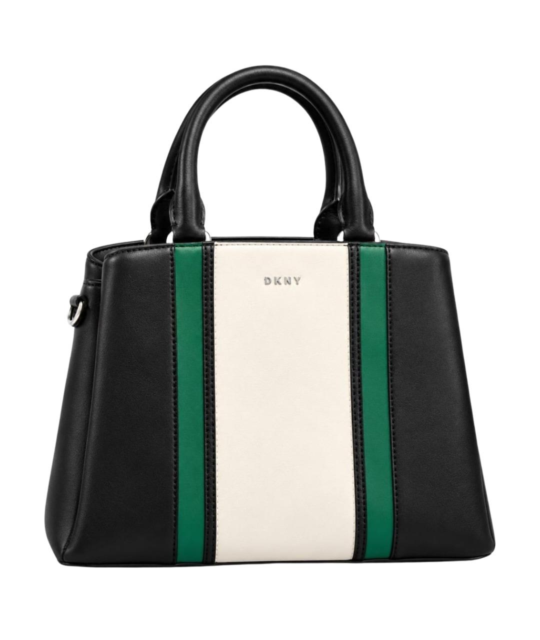 DKNY Черная кожаная сумка с короткими ручками, фото 1