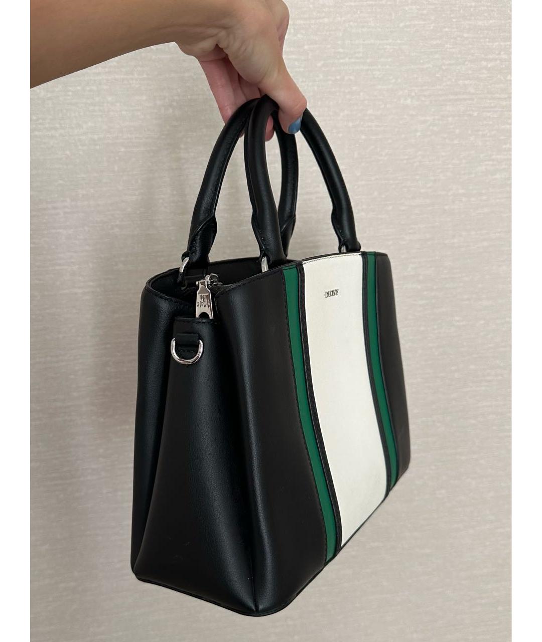 DKNY Черная кожаная сумка с короткими ручками, фото 6