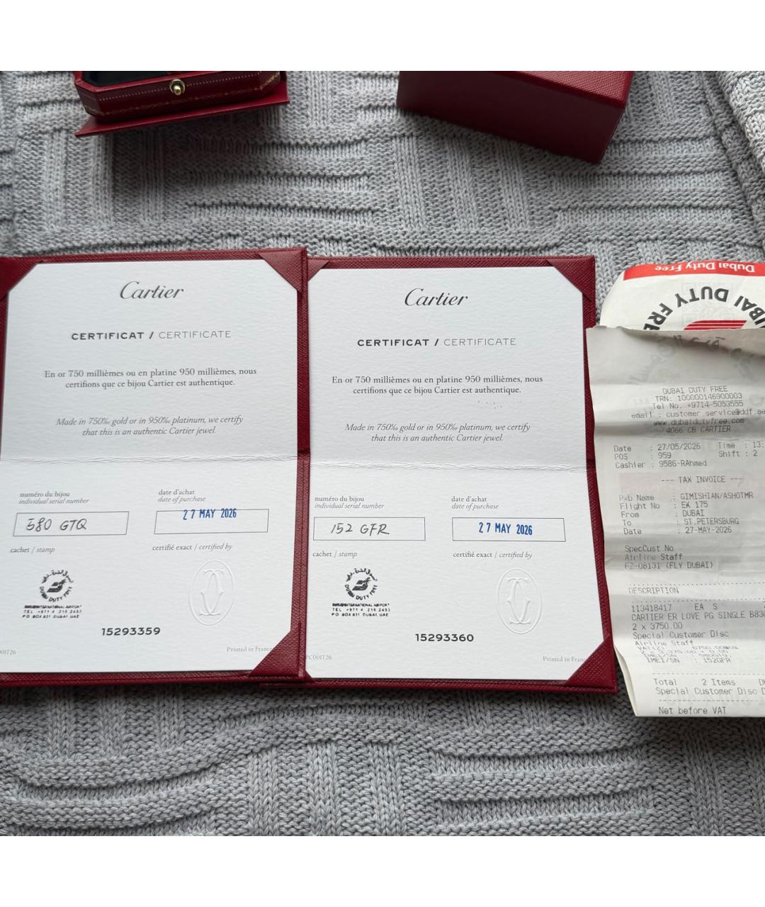 CARTIER Золотые серьги из розового золота, фото 4