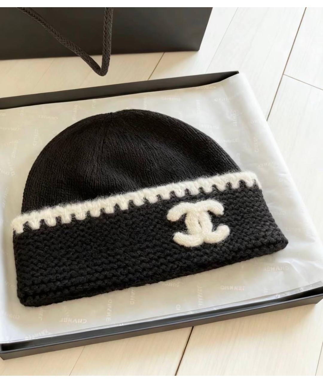 CHANEL Черная кашемировая шапка, фото 5