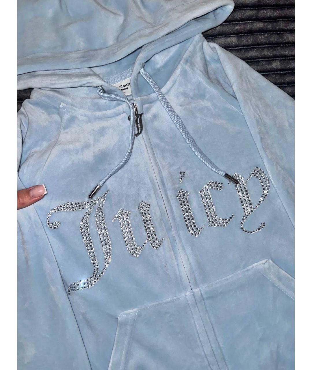 JUICY COUTURE Голубой велюровый спортивные костюмы, фото 6